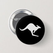 Badge Rond 5 Cm Attention Kangourou (Devant & derrière)