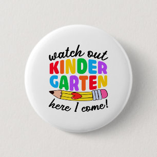 Badge Rond 5 Cm Attention maternelle j'arrive drôles d'enfants dos
