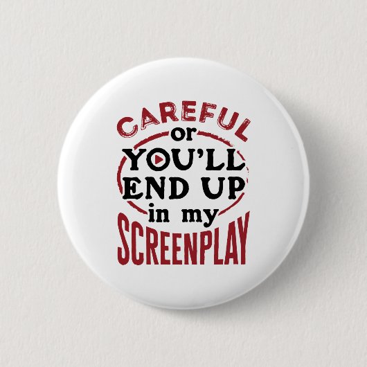 Badge Rond 5 Cm Attention Ou Vous Finirez Dans Mon Écran (Devant)