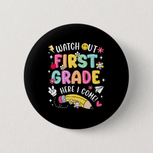 Badge Rond 5 Cm Attention Première année me voici T-shirt retour à
