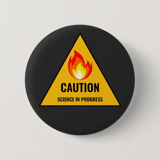 Badge Rond 5 Cm Attention Science en cours (Devant)