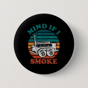 Badge Rond 5 Cm Attention Si Je Fumé Drôle Barbecue Fumeur Viande