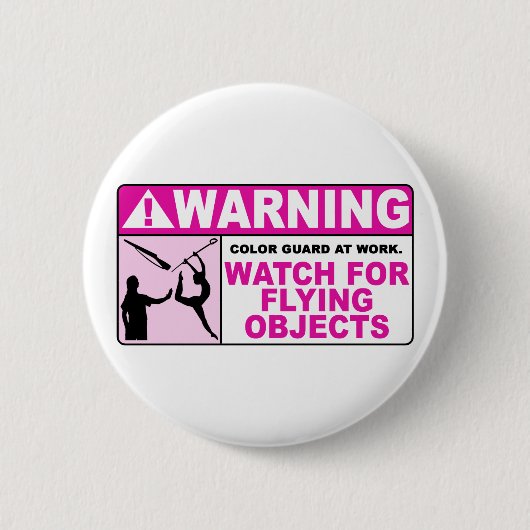 Badge Rond 5 Cm ATTENTION Surveillez Les Objets Volants ! (Devant)