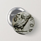 Badge Rond 5 Cm Attica Tetradrachm Owlthena (Devant & derrière)