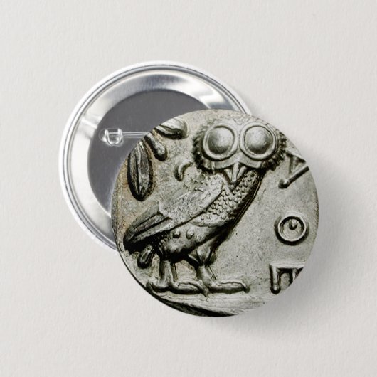 Badge Rond 5 Cm Attica Tetradrachm Owlthena (Devant & derrière)