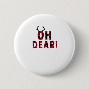 Badge Rond 5 Cm Attitude Amusante Oh Mon Dieu Cerf à Carreaux Créa
