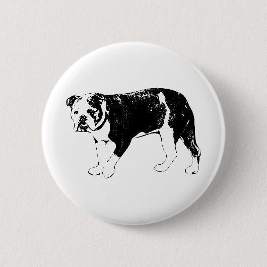 Badge Rond 5 Cm Attitude de bouledogue, impact simple (Devant)
