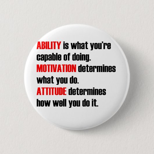 Badge Rond 5 Cm attitude de motivation de capacité (Devant)
