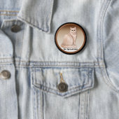 Badge Rond 5 Cm Attitude du chat (En situation)