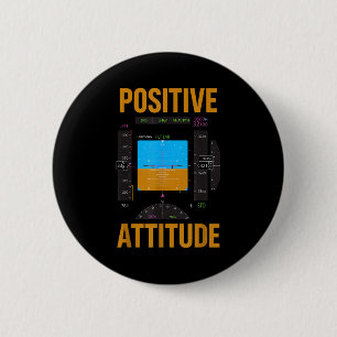 Badge Rond 5 Cm Attitude positive pilote drôle instrument d'aviati