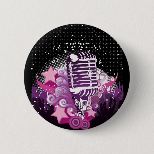 Badge Rond 5 Cm Attrait du microphone (Devant)