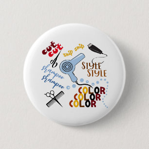 Badge Rond 5 Cm Au Salon Des Cheveux