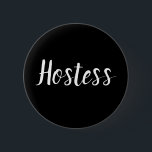 Badge Rond 5 Cm Auberges minimaliste douche nuptiale Cadeaux Maria<br><div class="desc">Belle calligraphie,  bouton Hostess minimaliste. Parfait pour les faveurs de mariage,  douche nuptiale. Vous pouvez le personnaliser avec votre nom.</div>