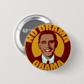 Badge Rond 5 Cm Aucun bouton d'Obama de drame (Devant & derrière)