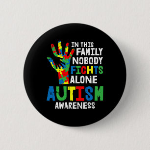 Badge Rond 5 Cm Aucun combat seul Sensibilisation sur l'autisme Pu