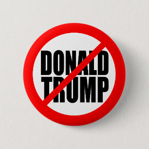 BADGE ROND 5 CM "AUCUN DONALD TRUMP "
