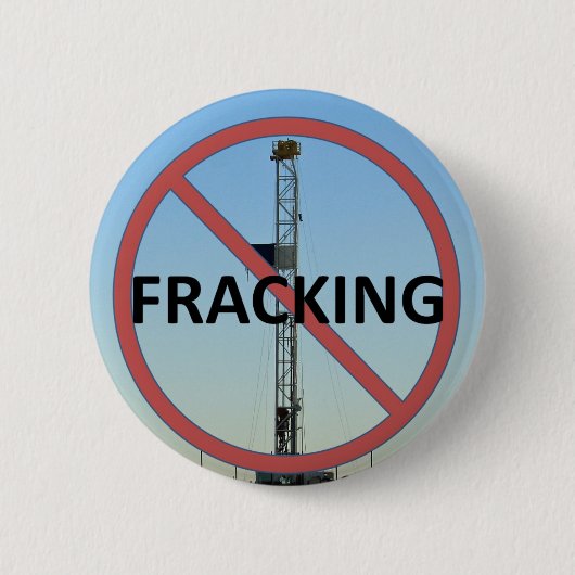 Badge Rond 5 Cm Aucun Fracking (Devant)