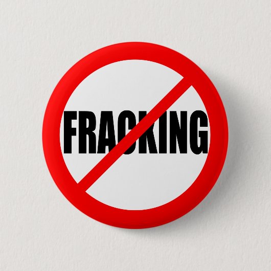BADGE ROND 5 CM "AUCUN FRACKING " (Devant)