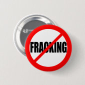 BADGE ROND 5 CM "AUCUN FRACKING " (Devant & derrière)