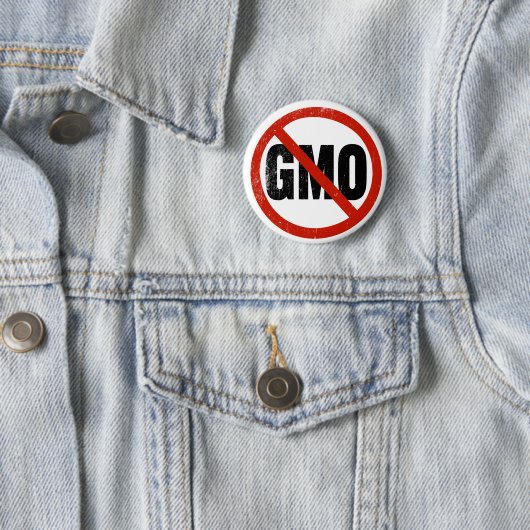 Badge Rond 5 Cm Aucun GMO, non GMO, mars contre Monsanto (En situation)