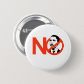 BADGE ROND 5 CM AUCUN OBAMA / ANTI-OBAMA (Devant & derrière)