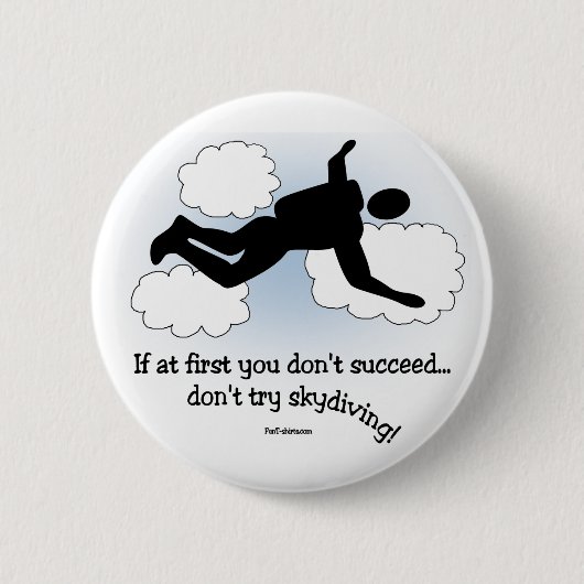 Badge Rond 5 Cm Aucun parachutisme (Devant)