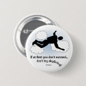 Badge Rond 5 Cm Aucun parachutisme (Devant & derrière)