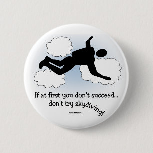 Badge Rond 5 Cm Aucun parachutisme