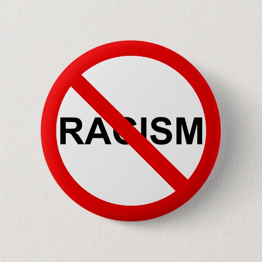 BADGE ROND 5 CM AUCUN RACISME (Devant)