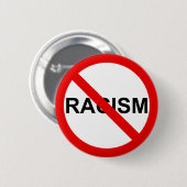 BADGE ROND 5 CM AUCUN RACISME (Devant & derrière)