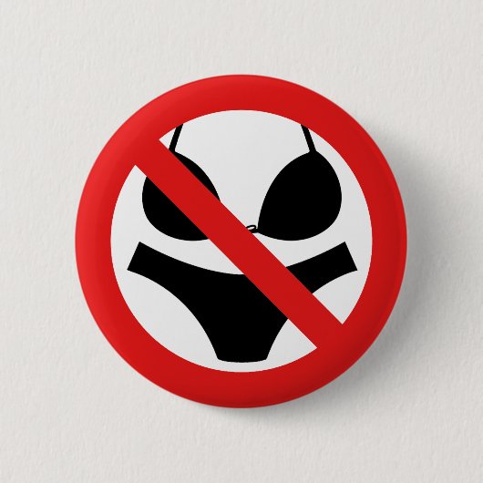 Badge Rond 5 Cm Aucun signe de maillot de bain (Devant)