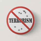 Badge Rond 5 Cm aucun terrorisme (Devant)