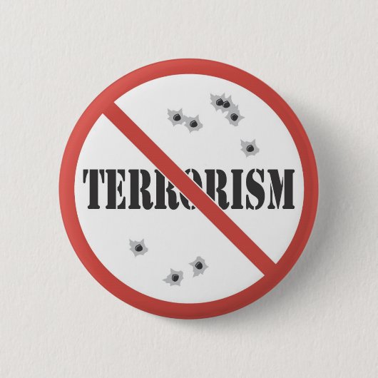 Badge Rond 5 Cm aucun terrorisme (Devant)