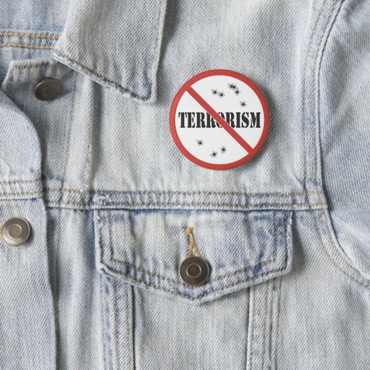 Badge Rond 5 Cm aucun terrorisme (En situation)