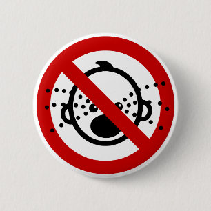 Badge Rond 5 Cm AUCUN ⚠ thaïlandais de signe d'aéroport de ⚠