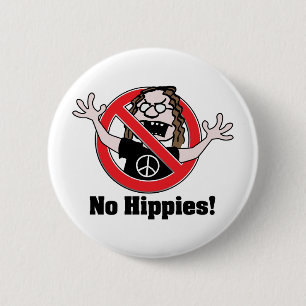 Badge Rond 5 Cm Aucunes hippies !