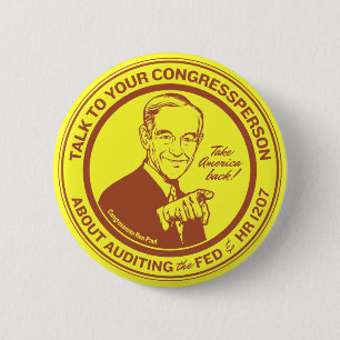 Badge Rond 5 Cm Auditez le bouton de Federal Reserve