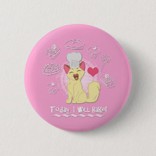 Badge Rond 5 Cm Aujourd'Hui, Je Vais Cuire !