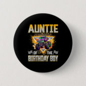 Badge Rond 5 Cm Auntie Of The Birthday Boy Monster Truck Birthday (Devant)