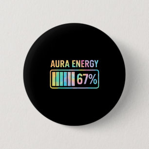 Badge Rond 5 Cm Aura Énergie 67 Drôle Six Sept Mème Gen Alpha Slan