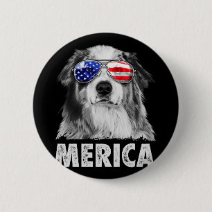 Badge Rond 5 Cm Aussie berger australien 4 juillet merica