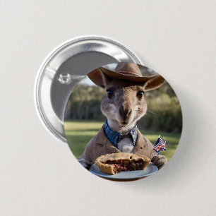 Badge Rond 5 Cm Aussie Kangaroos Aimez Les Pies De Viande Australi
