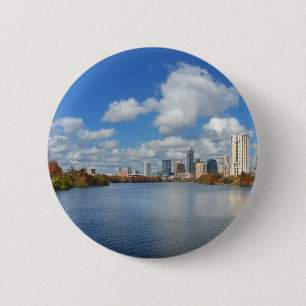 Badge Rond 5 Cm Austin Texas Boardwalk - Ladybird Lake - Skyline