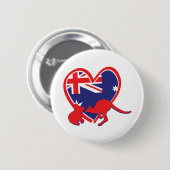 Badge Rond 5 Cm Austrailia Koala Kangaroo (Devant & derrière)