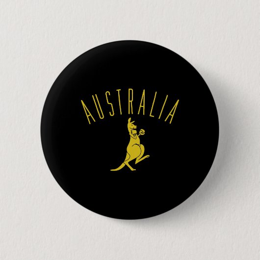 Badge Rond 5 Cm Australie Boxe Kangaroo (Devant)