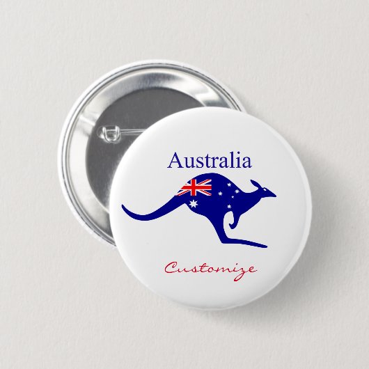 Badge Rond 5 Cm Australie : Drapeau Kangaroo Thunder_Cove (Devant & derrière)