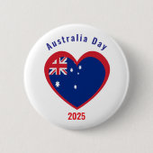 Badge Rond 5 Cm Australie jour coeur de drapeau (Devant)