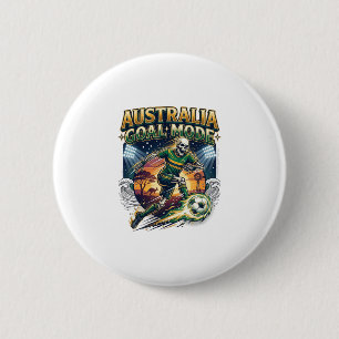 Badge Rond 5 Cm Australie Mode de but squelette Striker Nations St