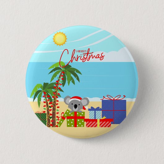 Badge Rond 5 Cm Australie Noël (Devant)