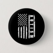 Badge Rond 5 Cm Autism American Flag Sensibilisation sur l'autisme (Devant)